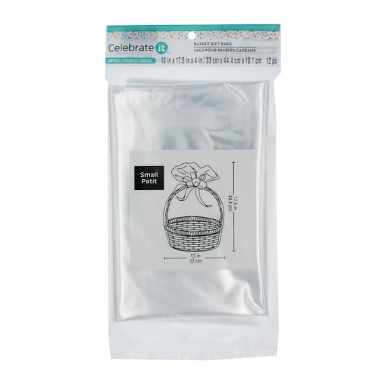 Small Clear Basket Gift Bags by Celebrate It&#x2122;, 12ct.